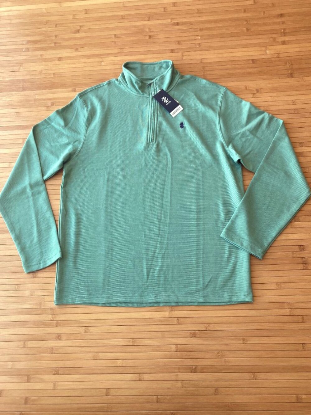 Izod Quarter Zip Golf Pullover Performance Comfort Mens Large L Beryl Green NWT